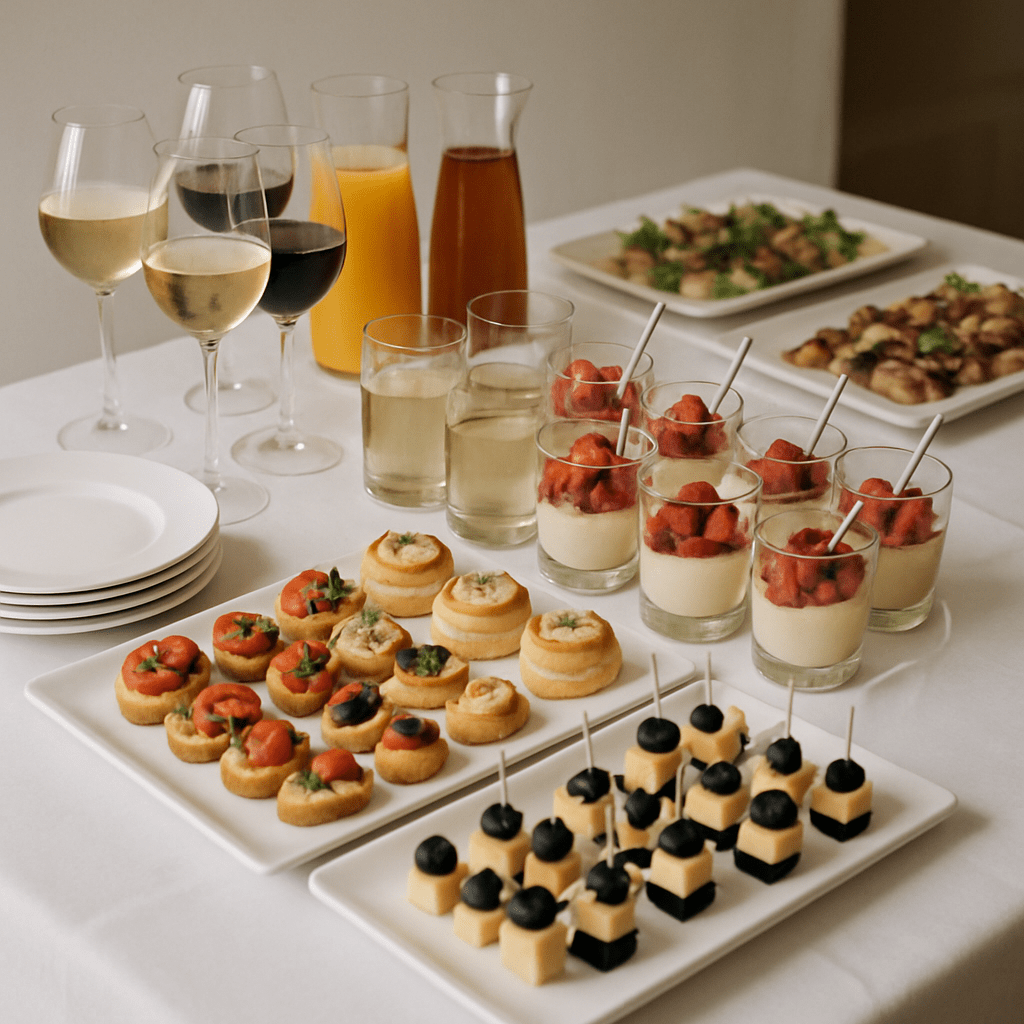 Gourmet-Speisen elegant präsentiert auf einem Event-Buffet - Was ist Catering