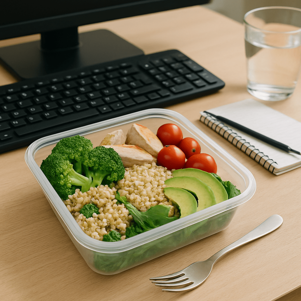 Gesundes Mittagessen im Büro