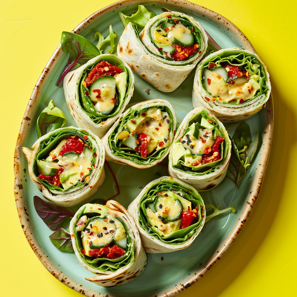 8er Wrap-Rolls Avocado-Tahini (vegan) Platte