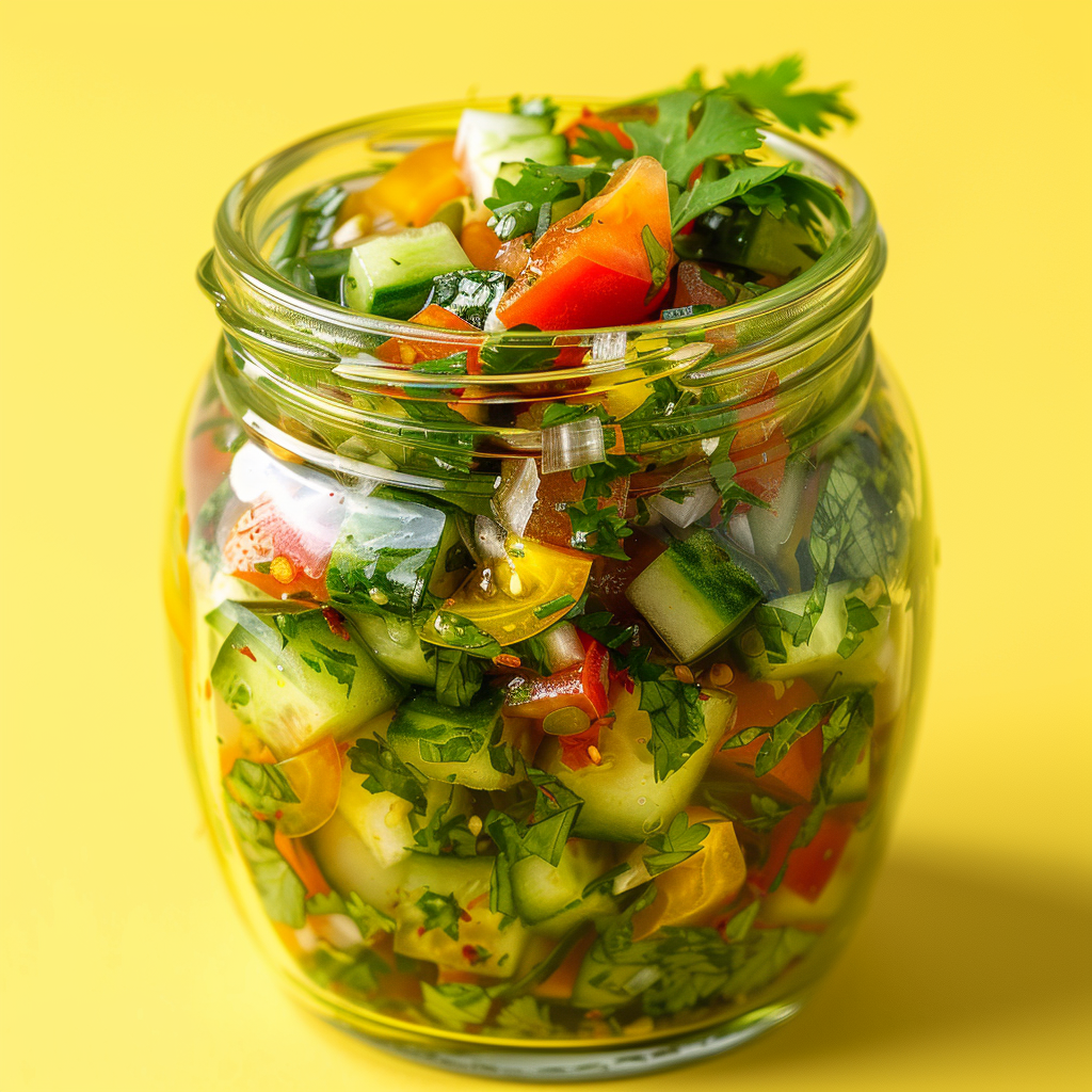 Fatoush - Mediterranean farmer's salad in the glass (vegan)