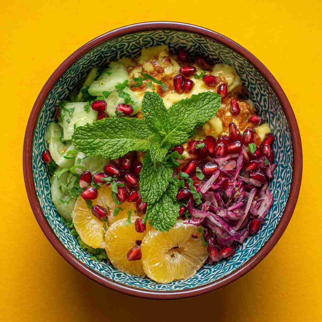 Business Caterer Berlin - Gesunde orientalische Bowl mit verschiedenen Zutaten 