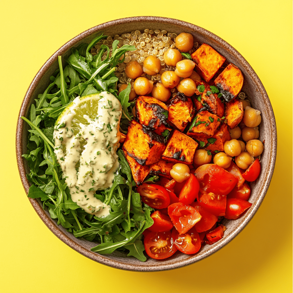 Catering Berlin: Gesunde Lunch Bowl mit Quinoa, Kichererbsen und frischem Gemüse.