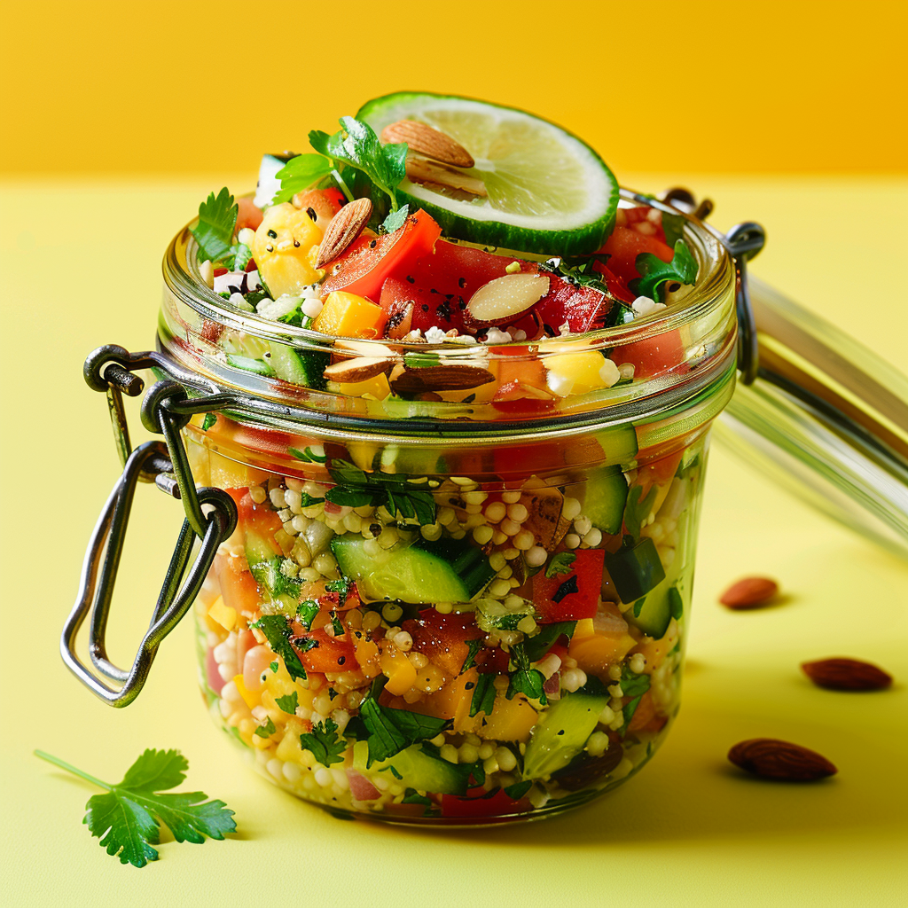 Mediterraner Couscous Salat im Glas (vegan)