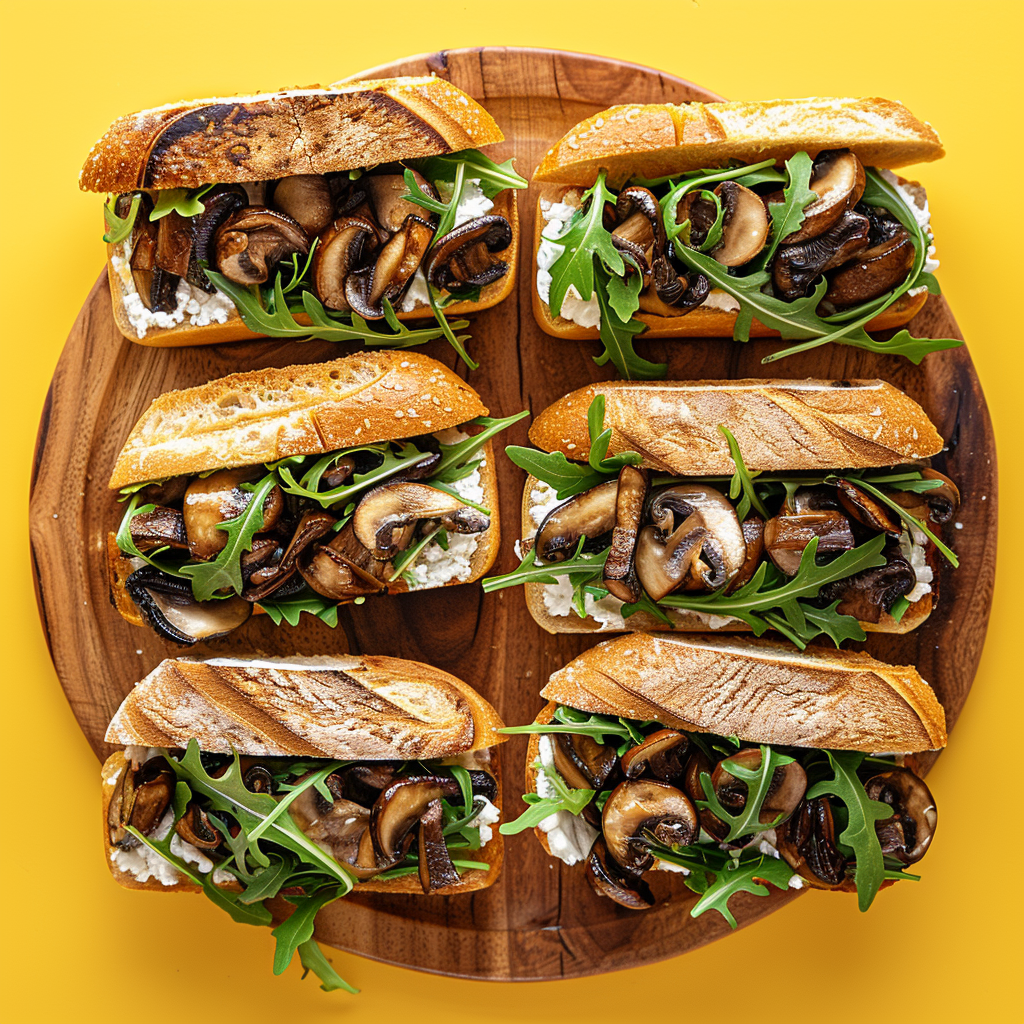 Mushroom trio Portobello Sandwich