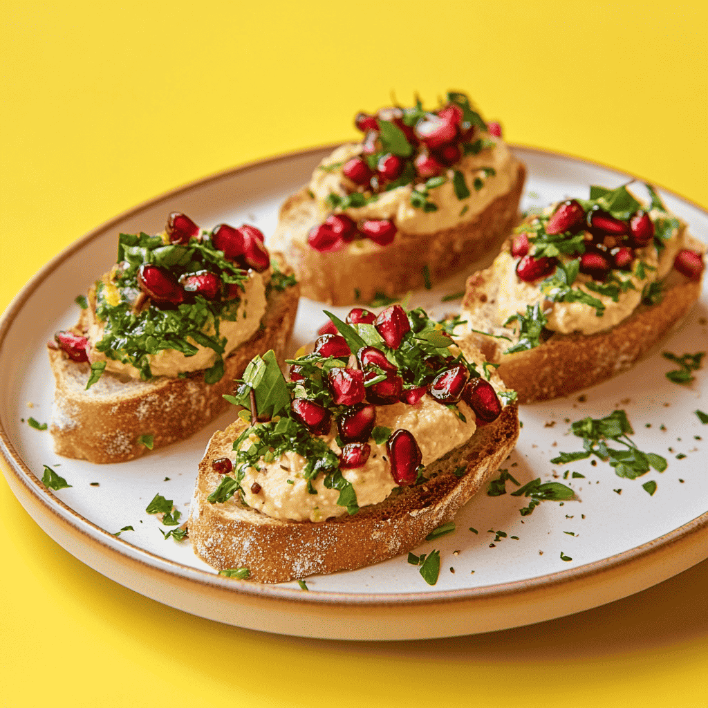 Veganes Catering Berlin - Canapees belegt mit Hummus, Pistaziencreme und frischen Krautern, vegan und gesund